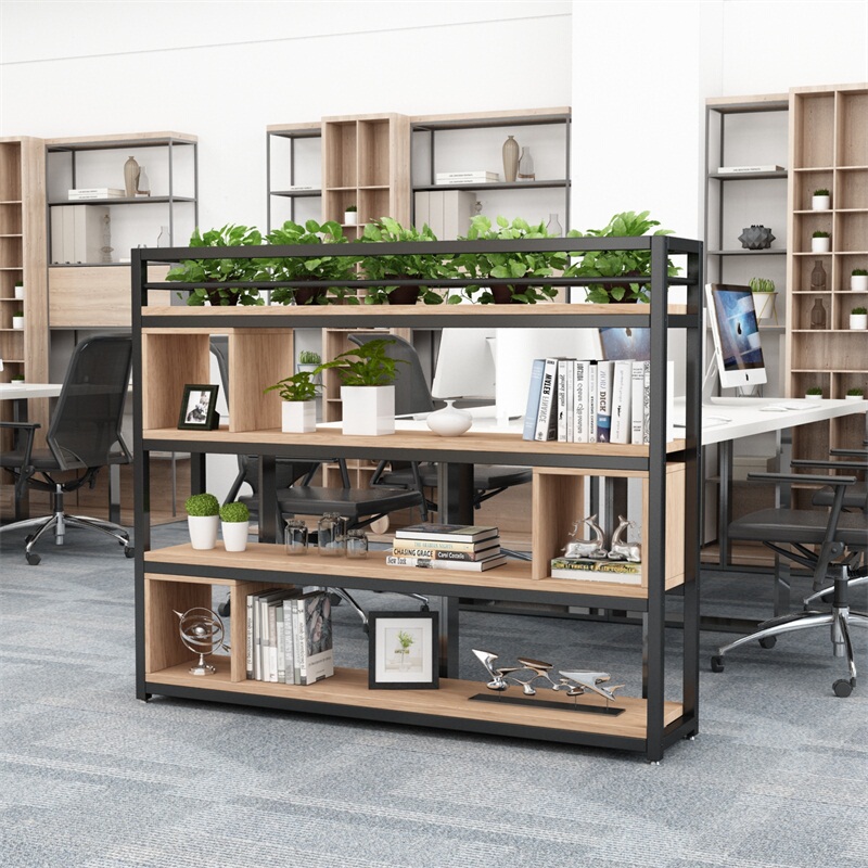 Iron Screen Storage Bookshelf Hot Pot Restaurant Industrial Style Decoration Restaurant Deck Fence Flower Stand Office Low Partition