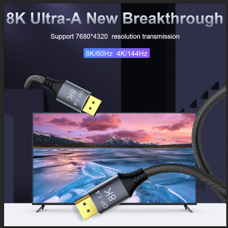 [DisplayPort 1.4 1.2 Кабель монитор 144Гц 60Гц 8K 4K HDR DP реклама]