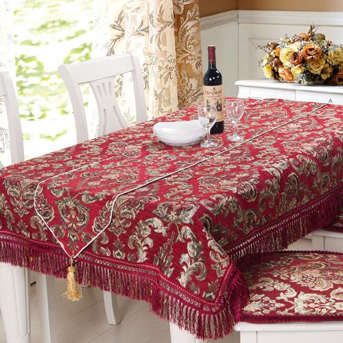 tablecloth fabric tassels jacquard rural table tablecloth