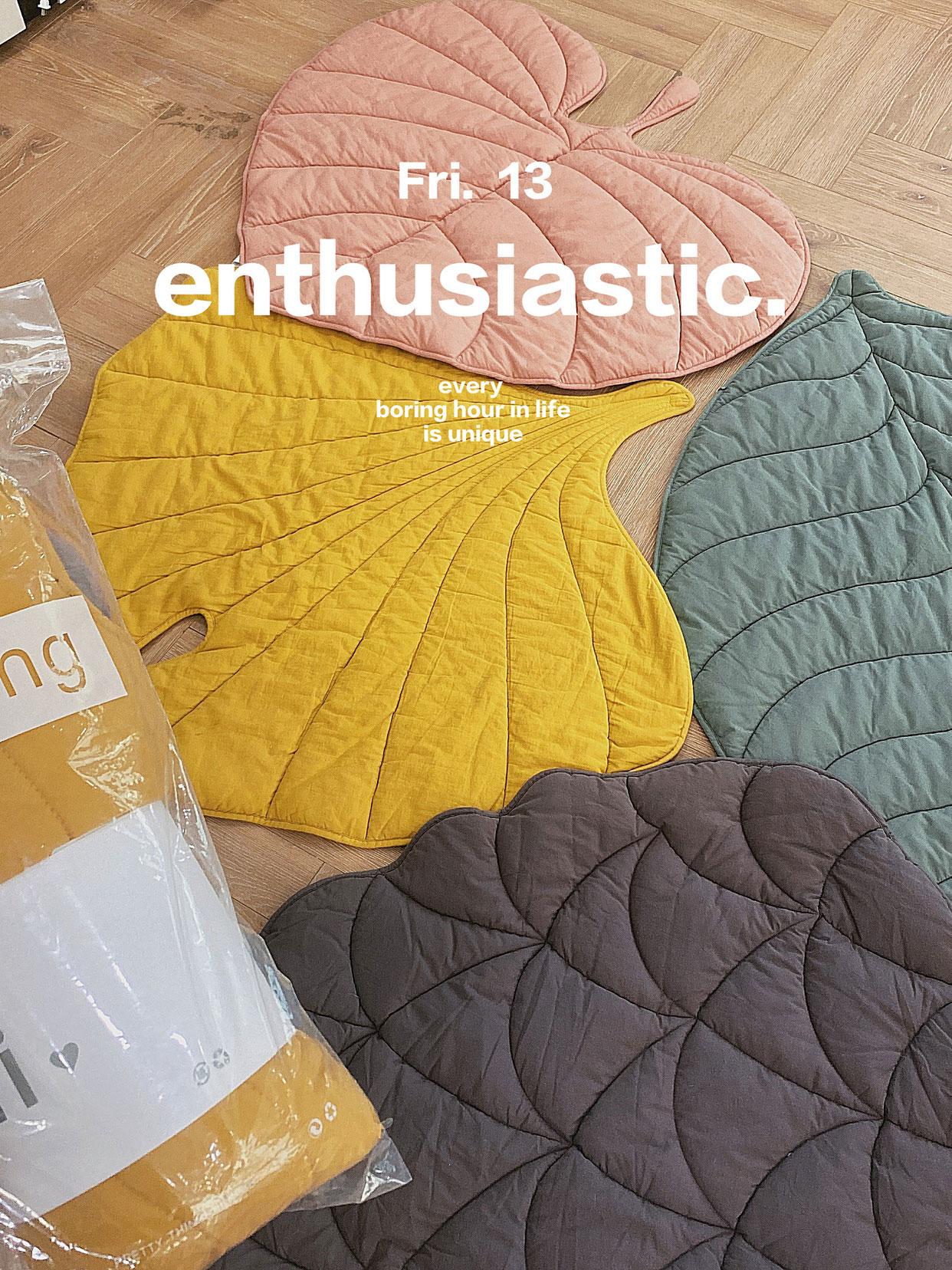 Leaf Rug Soft Cotton Floor Mat Rugs Baby Kids Bedroom