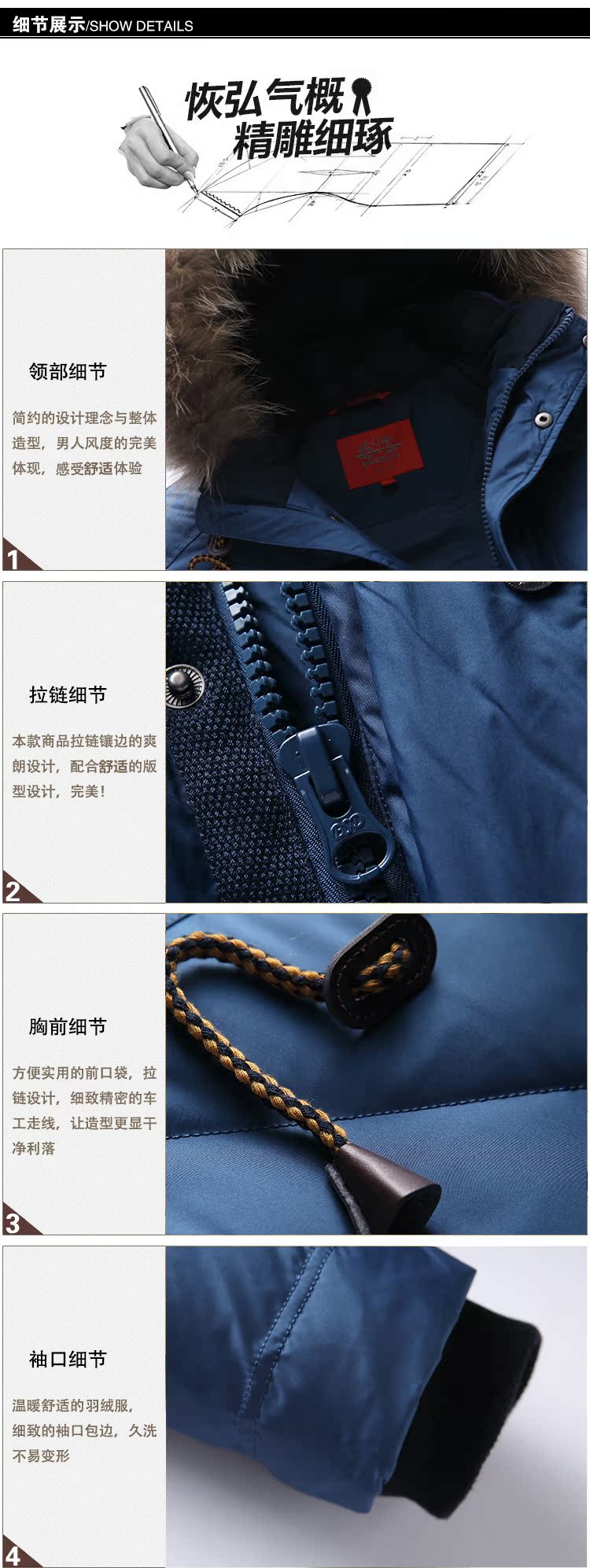 Blouson homme BOSIDENG    en Nylon - Ref 3120511 Image 30