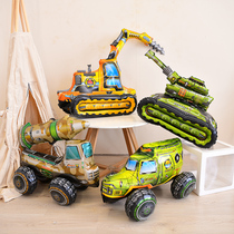 Engineering Car Racing Cartoon Aluminum Film Balloons Birthday Decoration Scene Placement Creative Kid Children Swing Stall Toys