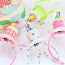 South Korea ins birthday cake card issuance birthday hat party dress up baby hairband Haruko couple selfie props