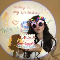 ins south korea projection lamp small red book co-photo with photo props birthday report white children creative decoration atmosphere
