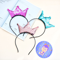 Childrens cartoon happy birthday party hairband luminous Korean version of cute Mickey Minnie headdress Princess girl dress up