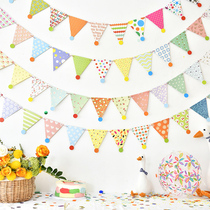 ins style cartoon birthday banner Birthday party letter bunting pennant banner Childrens year-old decoration dress up