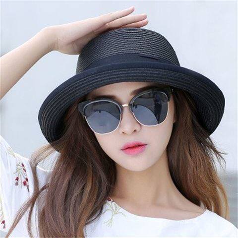 Straw hat Women's new summer beach hat seaside sunscreen South Korean version out of the sea 100 hitchhiking slim sun hat sunhat
