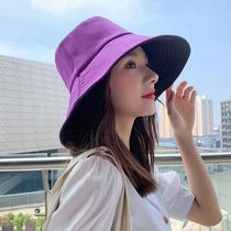 Sun hat female fisherman hat sunscreen summer outdoor travel beach sunscreen sunscreen cap cool cap flip-floe bicolor.