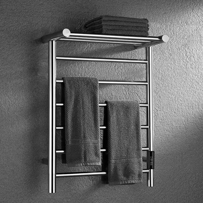 Household Stainless Steel Electric Towel Rack Bathroom Carbon Fiber Heating Drying Rack Intelligent Constant Temperature Bathroom Rack