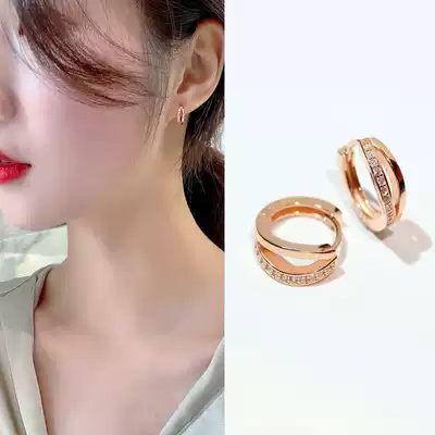 Korean earrings female summer sterling silver 2021 New Tide small exquisite ear buckle light luxury niche anti-allergic earrings