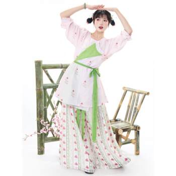 Original tang print mid-length round neck