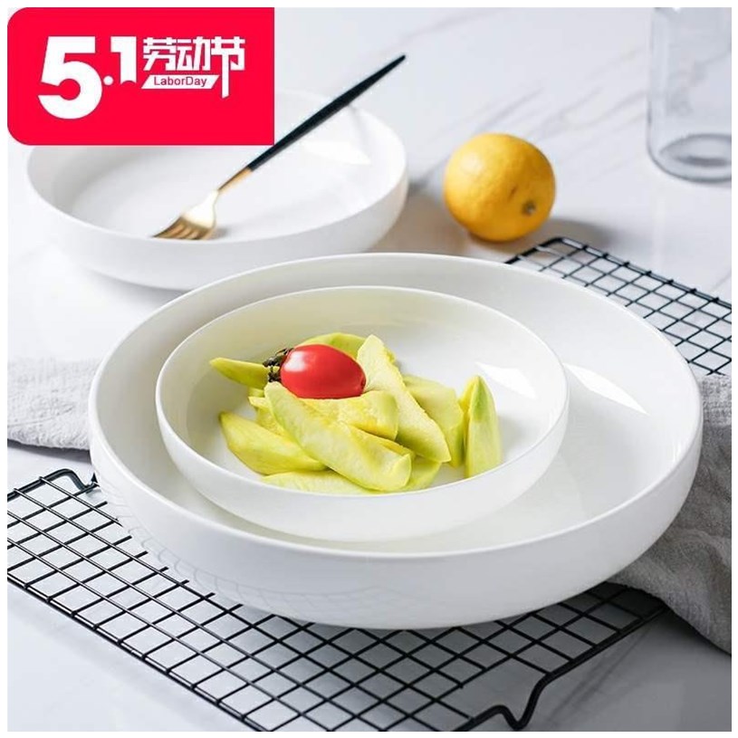 Leadfree bone China socket plate ceramic soup plate deep