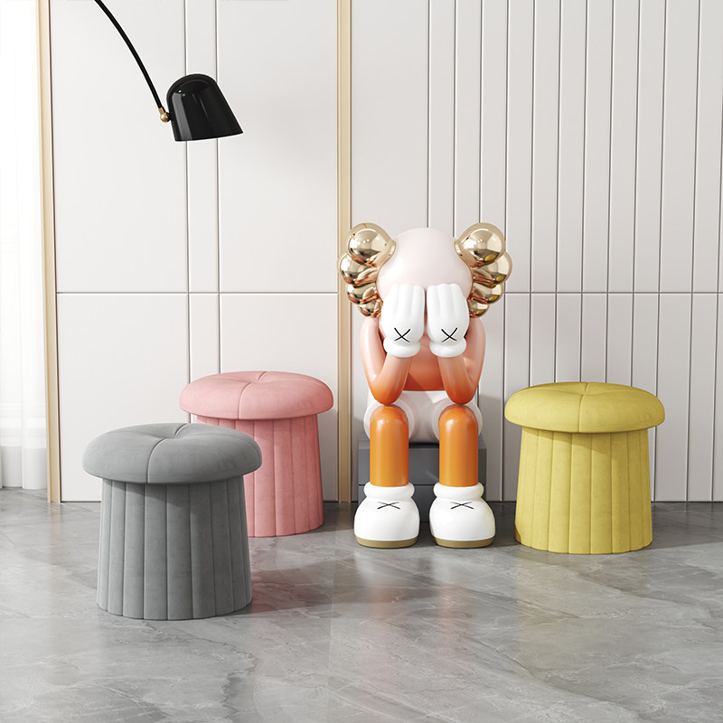 Light luxury style mushroom stool sofa stool Nordic home living room bedroom dressing table makeup stool modern creative small round stool