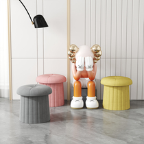 Light luxury style mushroom stool sofa stool Nordic home living room bedroom dresser makeup stool modern creative small round stool