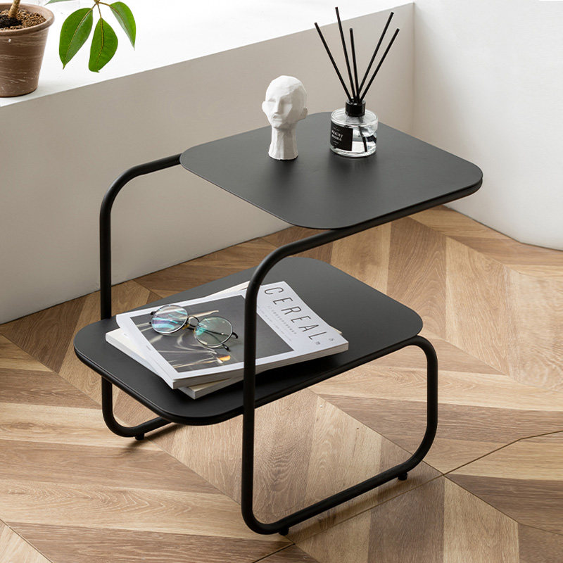 Nordic net red sofa side corner several small apartment living room bedroom simple modern iron bedside table double-layer coffee table