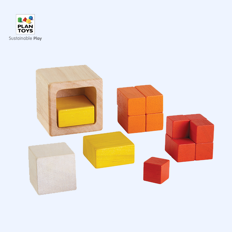 plantoys Montessori early education puzzle cube children's shape cognition wooden toys wood play 5369