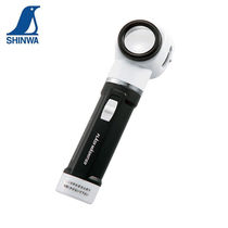 SHINWA Japanese affinity handheld magnifying glass E-328mm 10 times with light 75708 penguin measuring tool