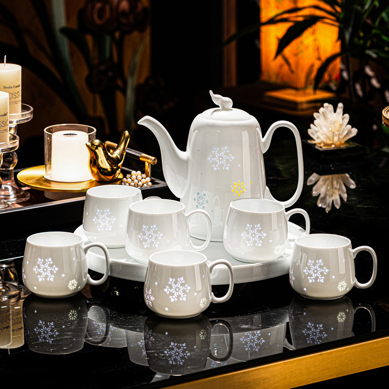 2026 New Jingdezhen Seven-Color Exquisite White Porcelain Water Set Complete Tea Set for Home Living Room Reception Underglaze Color 2026 New Jingdezhen Seven-Color Exquisite White Porcelain Water Set Complete Tea Set for Home Living Room Reception Underglaze Color