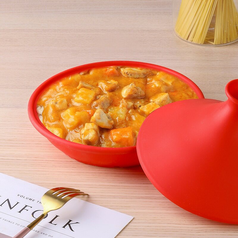Kitchen new food-grade silicone tagine pot microwave oven special cooking baking tray multi-functional kitchen steamer multi-color