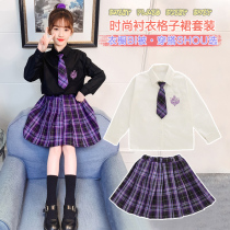 Kids jk uniform girls set spring 2021 foreign princess skirt Japanese shirt skirt two-piece summer suit