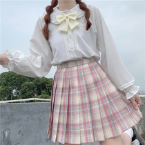 Japanese college style jk shirt sweet doll collar wooden ear lamp sleeve top base shirt students