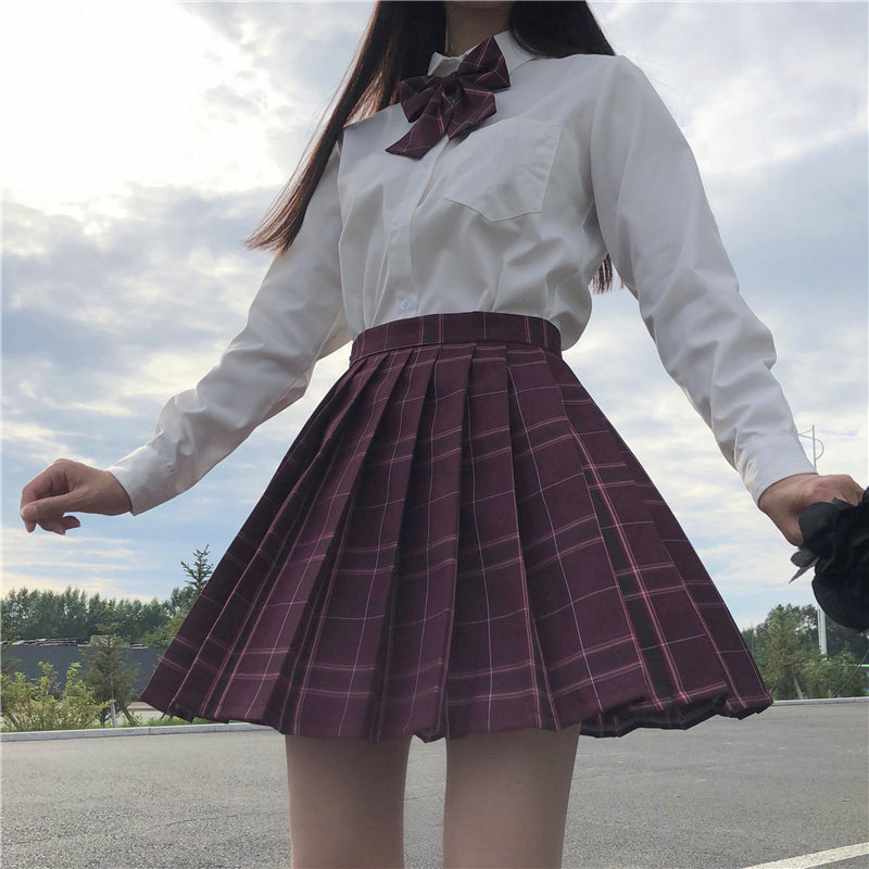 Original Chauhua JK Uniform Dress Genuine set of students Banfu dk College Wind Shirt Girl Day School for Sensation Skirt
