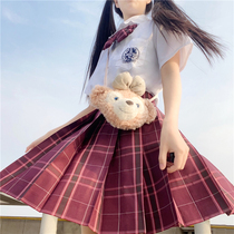 Original 2021 new JK uniform student shirt womens short sleeve summer dress academy wind sand Hua plaid pleated skirt set