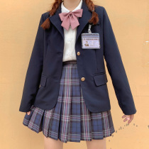 jk uniform autumn and winter wild college style Japanese jacket small suit short female student suit black coat