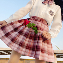 Original jk uniform skirt genuine dry rose pleated skirt new long sleeve top spring set 2021 new model