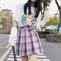 JK uniform genuine original milk rabbit wish checkered skirt set short sleeves T-shirt female Japanese school uniform set high school student summer