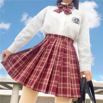 Japanese JK uniform spring suit goddess descended on the same school uniform base shirt a full set of red skirts