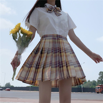 Yamabuki jk plaid skirt original short-sleeved shirt womens new 2021 student uniform a full set of class uniform suit in stock