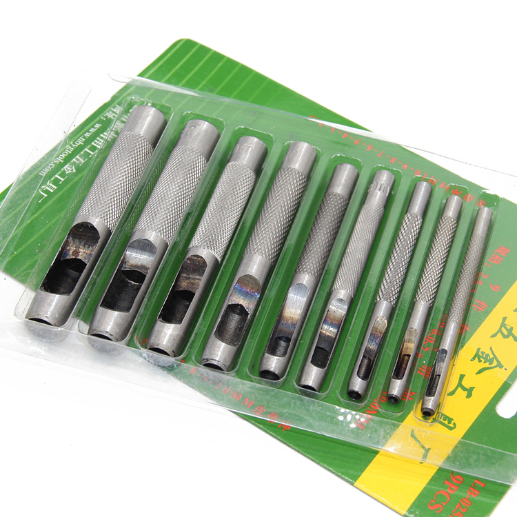 9 Fitting Leather Strap Punch-Punch-Hole Instrumental-Leather Driller Engine Paper Mat Tool Locomotive Repair Tool