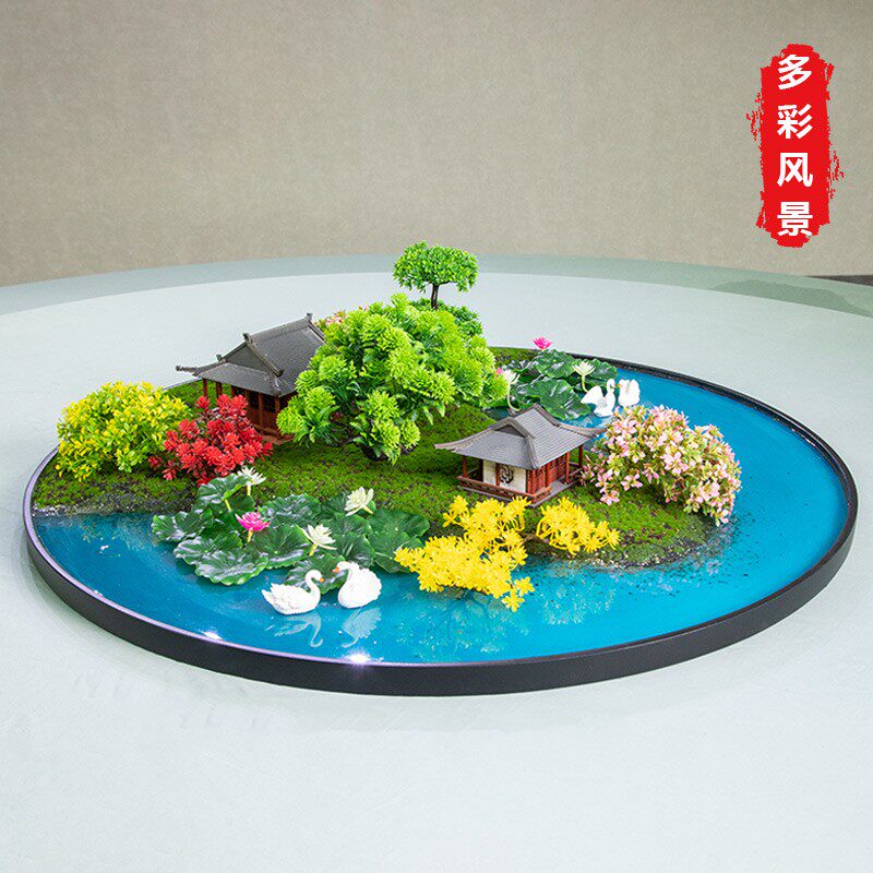 Hotel Roundtable Rotary Disk Middle Roundtable Round Disk New Chinese Table View Desk Simulation Table