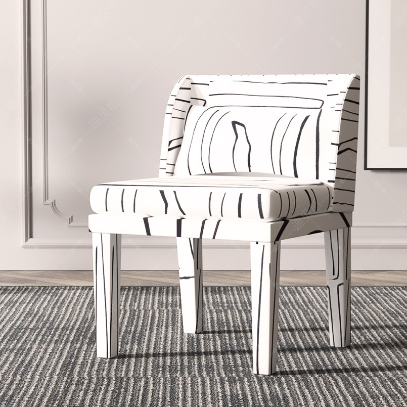 Dibass Morden Modern Designer Art Hand-painted Graffiti Black White Water Inkling Casual Chair Living-room Sofa Chair