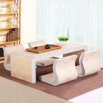 Bamboo floor tea table Chinese culture tatami bay window coffee table kindergarten chair calligraphy tea ceremony Go balcony low table