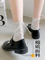 Socks with children Inron wind small leather shoes matched with Lefos shoes Chains overfire 100 lapped jk heaps stockings