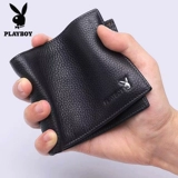 Playboy, короткий кожаный бумажник, тонкий кошелек для водительских прав, из натуральной кожи, подходит для студента