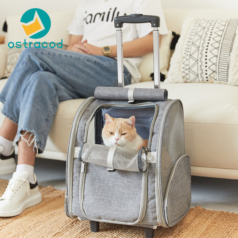 ostracod big number cat bag breathable double shoulder large capacity portable with shoulder bag kitty out-of-bag pet pull-lever box