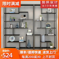 Modern minimalist display rack creative wrought iron rack office study bookshelf one-shaped art floor rack