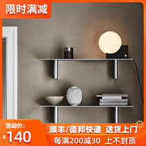 Simple design wrought iron nano rack geometric shape bookshelf creative bedroom living room wall shelf display rack