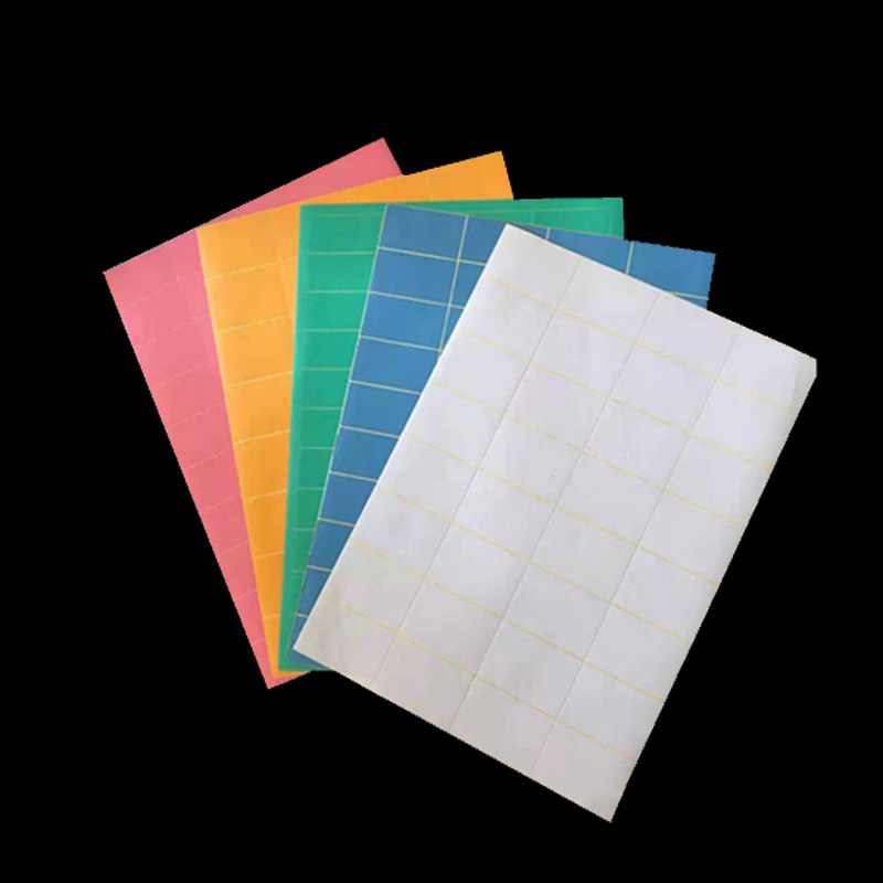 Glass oil-proof waterproof PVC self-adhesive white blue red double row single row roll A4 paper without leaving glue label paper