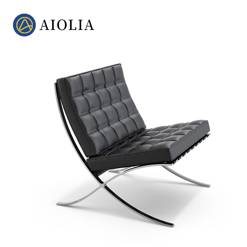 Barcelona chair Danish Knoll designer full leather single sofa net red balcony lounge chairchair