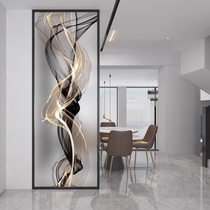 New Art Glass Half Wall Living Room Screen Partition Aisle Color Painted Bifacial Frosted In Door Genguan Custom Light Weight