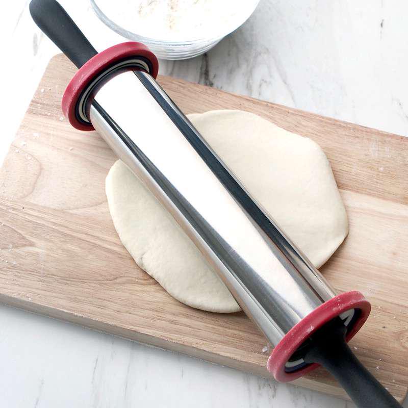 19 inch adjustable stainless steel rolling pin adjusting thickness scale rolling stick adjustable without dipping baking rolling pin-Taobao