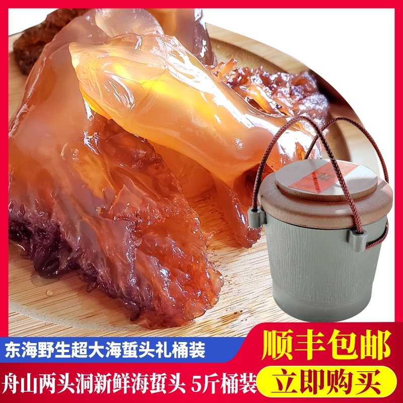 Jellyfish Fresh HaizheSi Cold Mix Zhoushan Barrel 5 kg Salted Jellyfish Head Seafood Gift Box Wild Ready-to-Eat Jellyfish