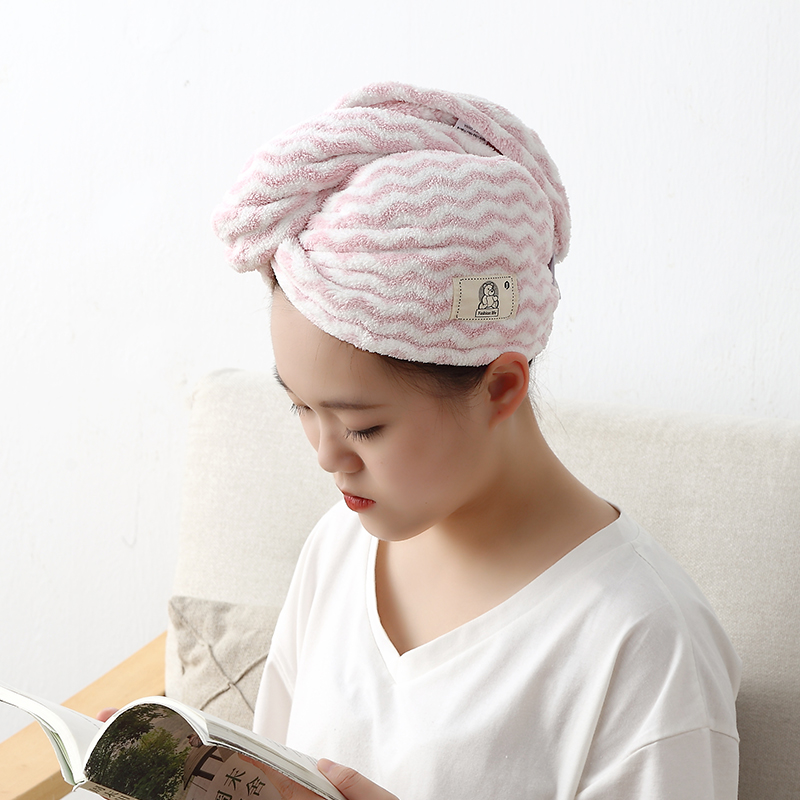 Japan imported MUJIE dry hair cap women's turban cute super absorbent thickening quick dry shampoo wipe long hair