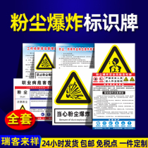 Dust Explosion Safety Risk Informed Card Dust Occupational Disease Distress Informing Card Prevention Beware Dust Explosion Warning Signs Industrial Dust Discharge Outlet Identification Card Sweeping Management System Cards Customized