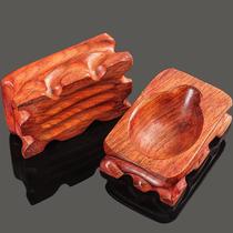 Mahogany unit pipe rack handmade retro solid wood pipe seat portable one-piece pipe holder pipe accessories