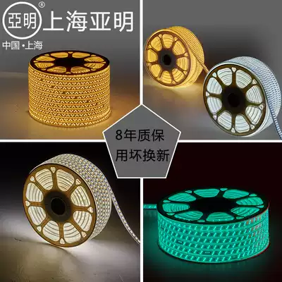 LED light strip 220V outdoor waterproof light bar home decoration warm light white light with suspended ceiling three color light neon light